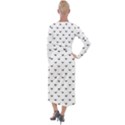 Birds Flying Motif Silhouette Print Pattern Velvet Maxi Wrap Dress View2