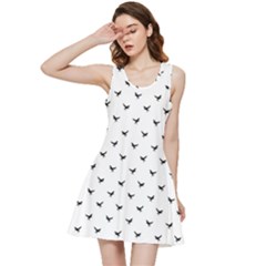 Birds Flying Motif Silhouette Print Pattern Inside Out Racerback Dress