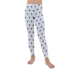 Birds Flying Motif Silhouette Print Pattern Kids  Lightweight Velour Leggings