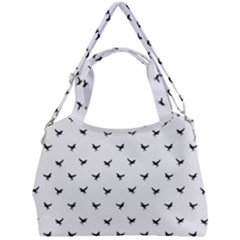 Birds Flying Motif Silhouette Print Pattern Double Compartment Shoulder Bag by dflcprintsclothing