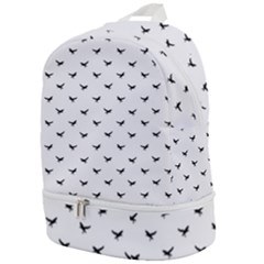 Birds Flying Motif Silhouette Print Pattern Zip Bottom Backpack by dflcprintsclothing