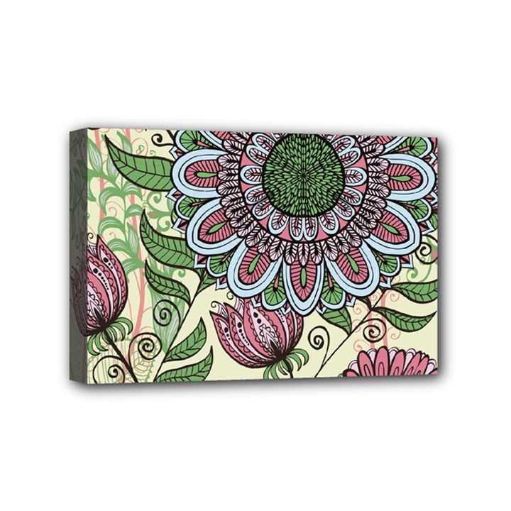 Flower mandala Mini Canvas 6  x 4  (Stretched)