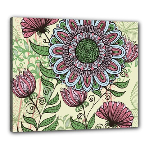 Flower Mandala Canvas 24  X 20  (stretched) by goljakoff