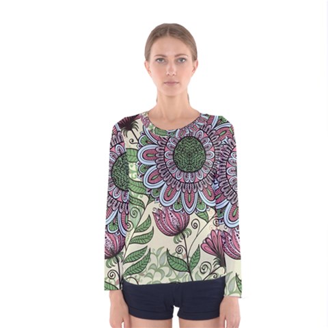 Flower Mandala Women s Long Sleeve Tee by goljakoff