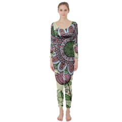 Flower Mandala Long Sleeve Catsuit by goljakoff