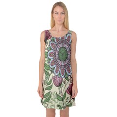 Flower Mandala Sleeveless Satin Nightdress by goljakoff