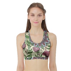 Flower Mandala Sports Bra With Border by goljakoff