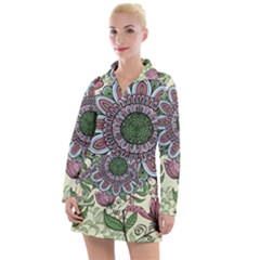 Flower Mandala Women s Long Sleeve Casual Dress by goljakoff