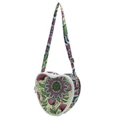 Flower Mandala Heart Shoulder Bag