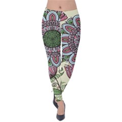 Flower Mandala Velvet Leggings by goljakoff