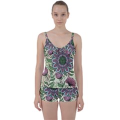 Flower Mandala Tie Front Two Piece Tankini by goljakoff