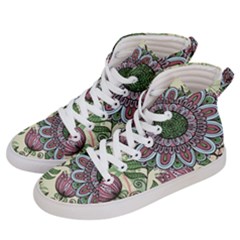 Flower Mandala Men s Hi-top Skate Sneakers by goljakoff