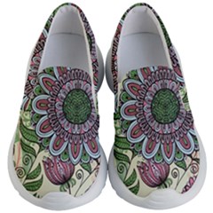 Flower Mandala Kids Lightweight Slip Ons by goljakoff