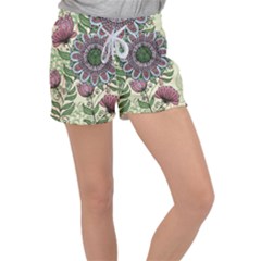 Flower Mandala Velour Lounge Shorts by goljakoff