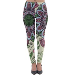 Flower Mandala Lightweight Velour Leggings by goljakoff