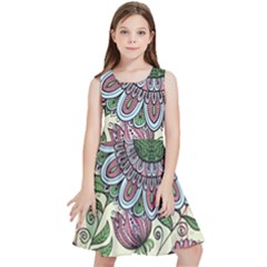 Flower Mandala Kids  Skater Dress