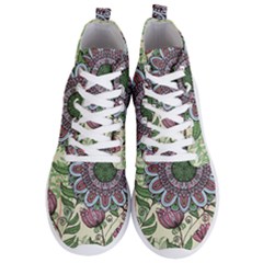 Flower Mandala Men s Lightweight High Top Sneakers by goljakoff