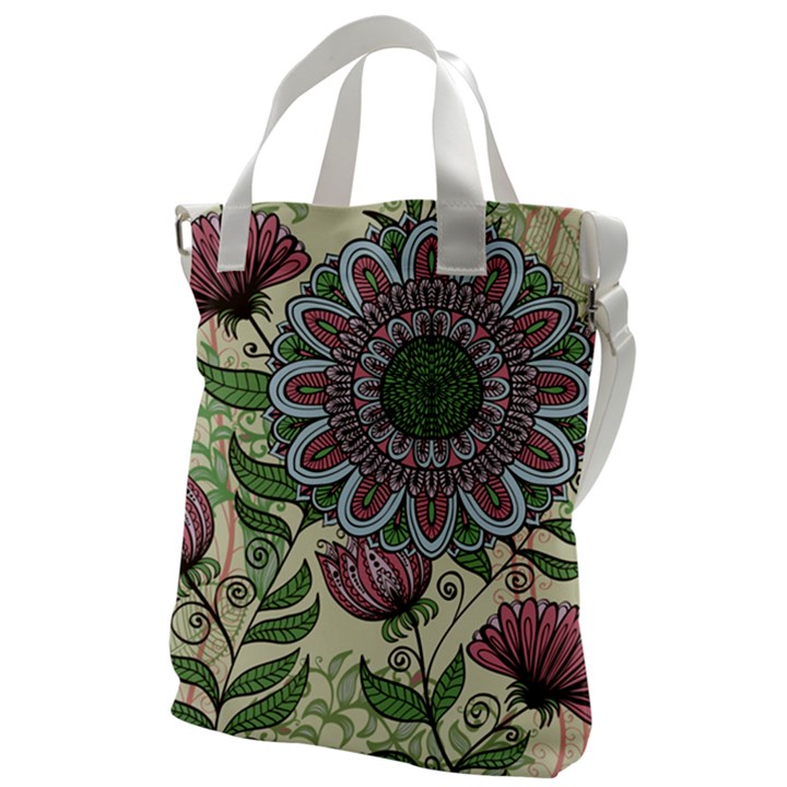 Flower mandala Canvas Messenger Bag