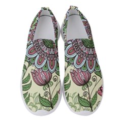 Flower Mandala Women s Slip On Sneakers by goljakoff