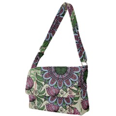 Flower Mandala Full Print Messenger Bag (l) by goljakoff