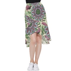 Flower Mandala Frill Hi Low Chiffon Skirt by goljakoff