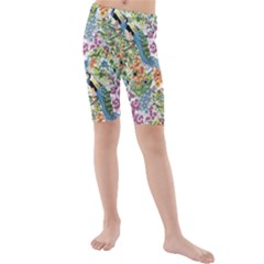 Peacock Pattern Kids  Mid Length Swim Shorts by goljakoff