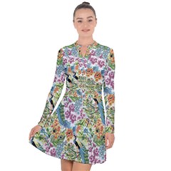 Peacock Pattern Long Sleeve Panel Dress by goljakoff