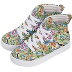 Peacock Pattern Kids  Hi-top Skate Sneakers by goljakoff