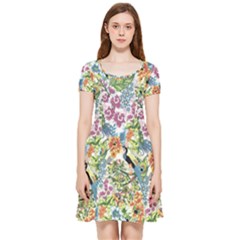 Peacock Pattern Inside Out Cap Sleeve Dress by goljakoff