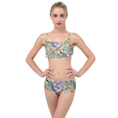 Peacock Pattern Layered Top Bikini Set by goljakoff