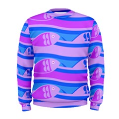 Fish Texture Blue Violet Module Men s Sweatshirt