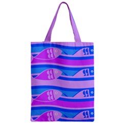 Fish Texture Blue Violet Module Zipper Classic Tote Bag by HermanTelo