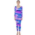 Fish Texture Blue Violet Module Long Sleeve Catsuit View1