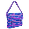 Fish Texture Blue Violet Module Buckle Messenger Bag View1