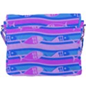 Fish Texture Blue Violet Module Buckle Messenger Bag View3