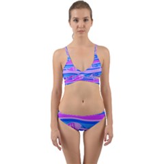 Fish Texture Blue Violet Module Wrap Around Bikini Set by HermanTelo