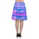 Fish Texture Blue Violet Module Chiffon Wrap Front Skirt View2