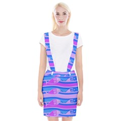 Fish Texture Blue Violet Module Braces Suspender Skirt