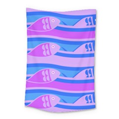 Fish Texture Blue Violet Module Small Tapestry by HermanTelo