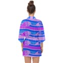 Fish Texture Blue Violet Module Half Sleeve Chiffon Kimono View2