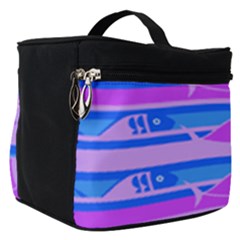 Fish Texture Blue Violet Module Make Up Travel Bag (small) by HermanTelo