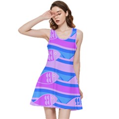 Fish Texture Blue Violet Module Inside Out Racerback Dress