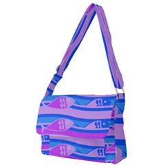 Fish Texture Blue Violet Module Full Print Messenger Bag (s)