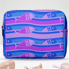 Fish Texture Blue Violet Module Make Up Pouch (large)