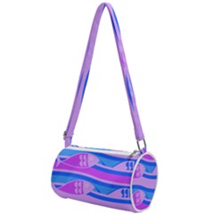 Fish Texture Blue Violet Module Mini Cylinder Bag by HermanTelo