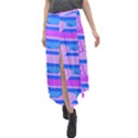 Fish Texture Blue Violet Module Velour Split Maxi Skirt View1