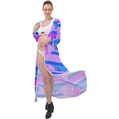 Fish Texture Blue Violet Module Maxi Chiffon Beach Wrap by HermanTelo