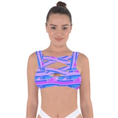 Fish Texture Blue Violet Module Bandaged Up Bikini Top