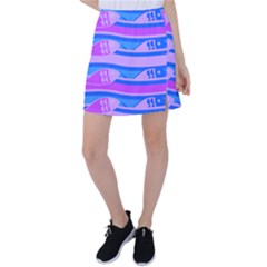 Fish Texture Blue Violet Module Tennis Skirt by HermanTelo