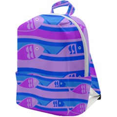 Fish Texture Blue Violet Module Zip Up Backpack